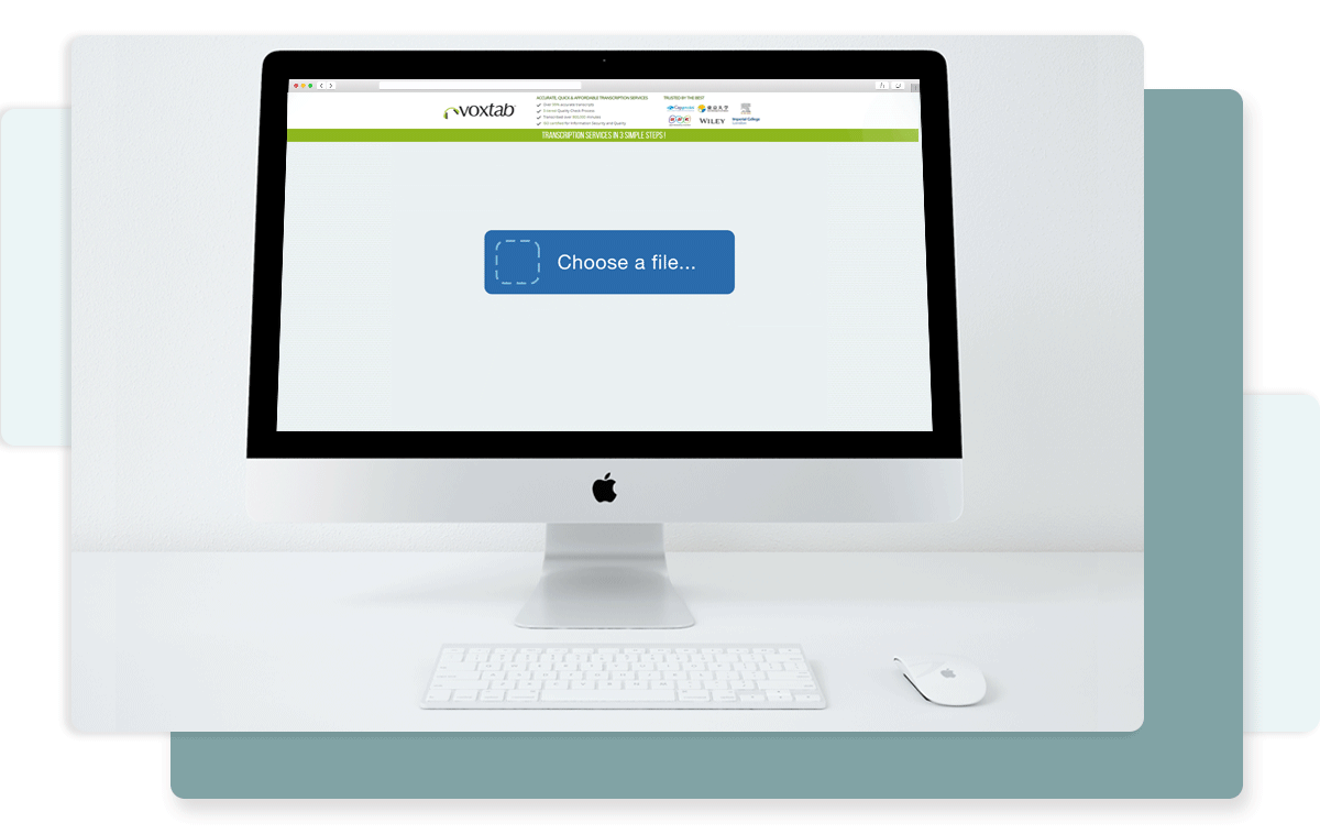 Step 1 - Easily upload your file with Voxtab